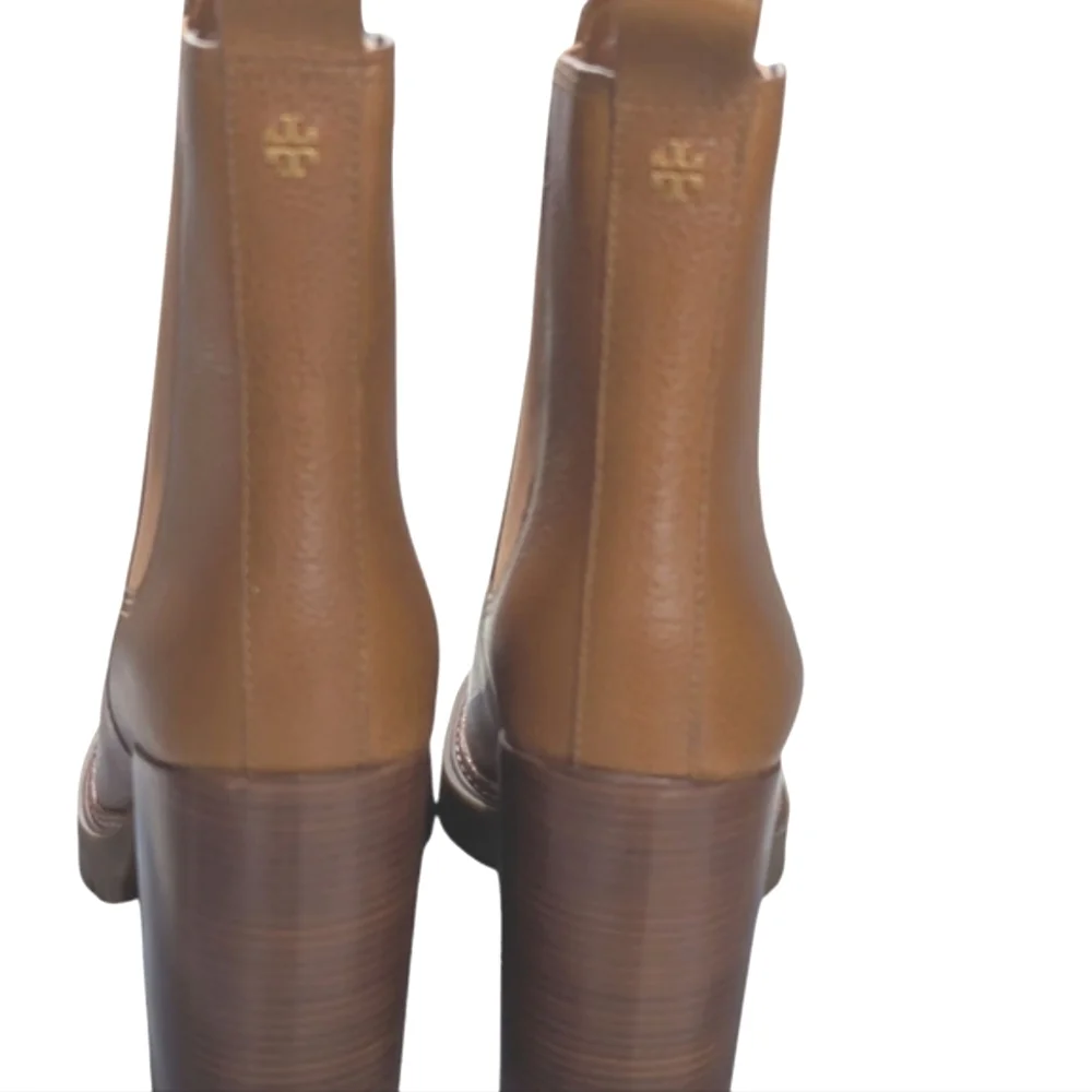 Tory Burch Women's Carson Lug Sole High Heel Boots.... Size 10.5